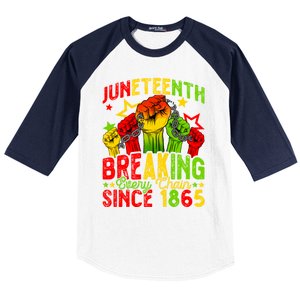 Juneteenth Breaking Chain Freedom 1865 Black History Month Funny Gift Baseball Sleeve Shirt