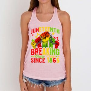 Juneteenth Breaking Chain Freedom 1865 Black History Month Funny Gift Women's Knotted Racerback Tank