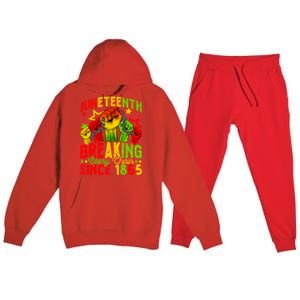 Juneteenth Breaking Chain Freedom 1865 Black History Month Funny Gift Premium Hooded Sweatsuit Set