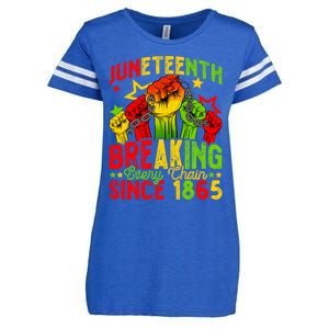 Juneteenth Breaking Chain Freedom 1865 Black History Month Funny Gift Enza Ladies Jersey Football T-Shirt