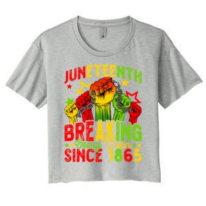 Juneteenth Breaking Chain Freedom 1865 Black History Month Funny Gift Women's Crop Top Tee