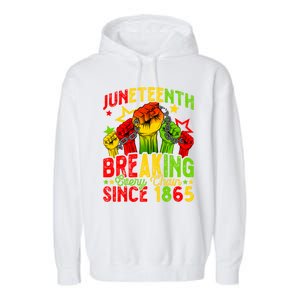 Juneteenth Breaking Chain Freedom 1865 Black History Month Funny Gift Garment-Dyed Fleece Hoodie