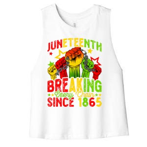 Juneteenth Breaking Chain Freedom 1865 Black History Month Funny Gift Women's Racerback Cropped Tank