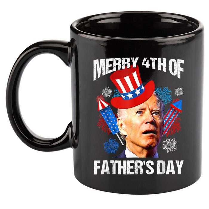 Joe Biden Confused Merry 4th Of Fathers Day Fourth Of July Gift 11oz C Handle Ceramic Mug