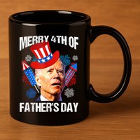 Joe Biden Confused Merry 4th Of Fathers Day Fourth Of July Gift 11oz C Handle Ceramic Mug