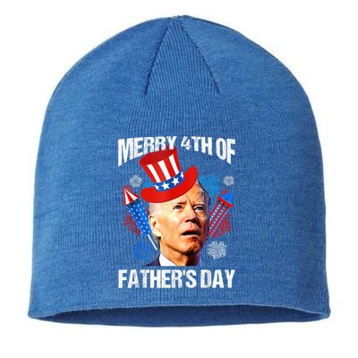 Joe Biden Confused Merry 4th Of Fathers Day Fourth Of July Gift Sustainable Beanie