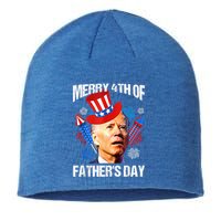 Joe Biden Confused Merry 4th Of Fathers Day Fourth Of July Gift Sustainable Beanie