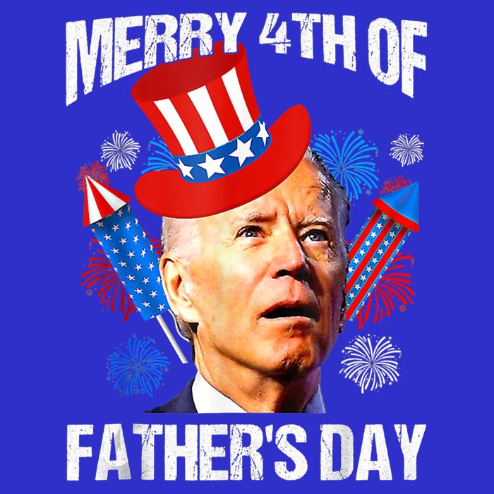 Joe Biden Confused Merry 4th Of Fathers Day Fourth Of July Gift Short Acrylic Beanie