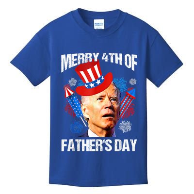 Joe Biden Confused Merry 4th Of Fathers Day Fourth Of July Gift Kids T-Shirt