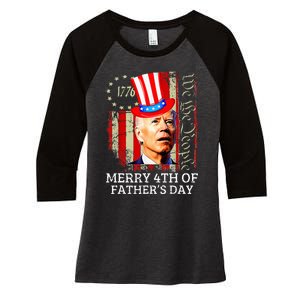 Joe Biden Confused Merry 4th Of Fathers Day For 4th Of July Women's Tri-Blend 3/4-Sleeve Raglan Shirt