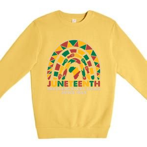 Juneteenth Breaking Chains Since 1865 Black Rainbow Funny Gift Cool Gift Premium Crewneck Sweatshirt