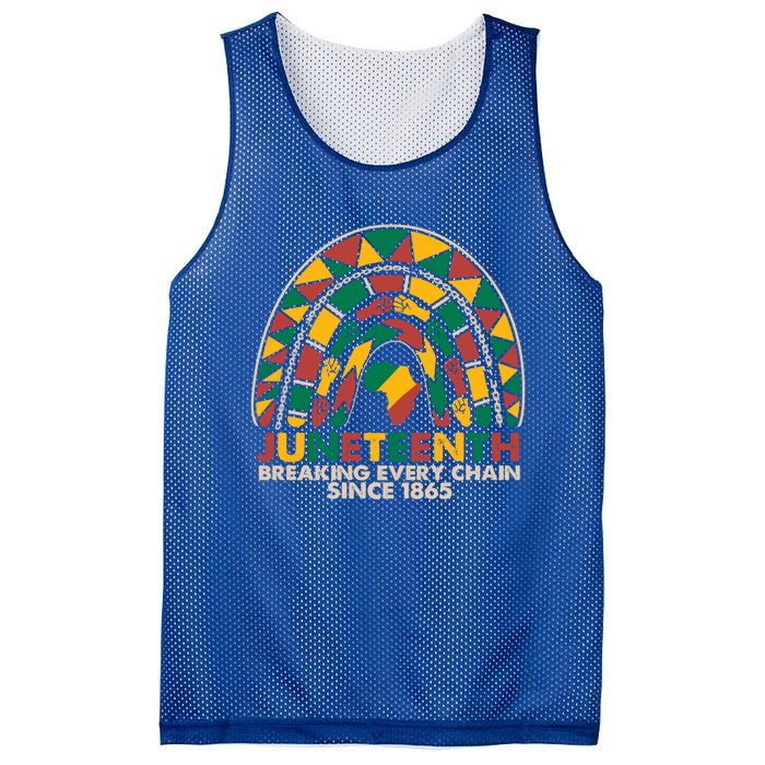 Juneteenth Breaking Chains Since 1865 Black Rainbow Funny Gift Cool Gift Mesh Reversible Basketball Jersey Tank