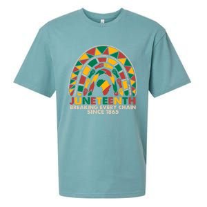 Juneteenth Breaking Chains Since 1865 Black Rainbow Funny Gift Cool Gift Sueded Cloud Jersey T-Shirt