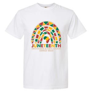 Juneteenth Breaking Chains Since 1865 Black Rainbow Funny Gift Cool Gift Garment-Dyed Heavyweight T-Shirt