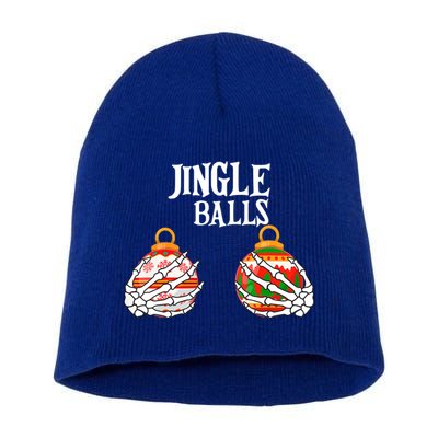 Jingle Balls Christmas Boob Skeleton Hand Gift Short Acrylic Beanie