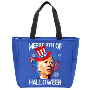 Joe Biden Confused Merry 4th Of Halloween Fourth Of July Meaningful Gift Zip Tote Bag