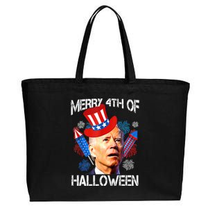 Joe Biden Confused Merry 4th Of Halloween Fourth Of July Meaningful Gift Cotton Canvas Jumbo Tote