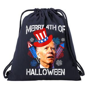 Joe Biden Confused Merry 4th Of Halloween Fourth Of July Meaningful Gift Drawstring Bag