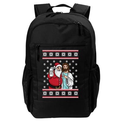 Jingle Bros Christmas Drinking Party Santa Jesus Rum Lovers Backpack
