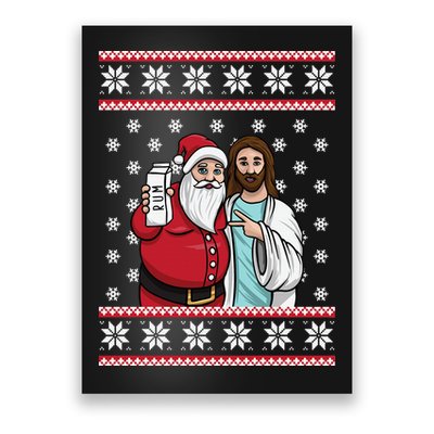 Jingle Bros Christmas Drinking Party Santa Jesus Rum Lovers Poster
