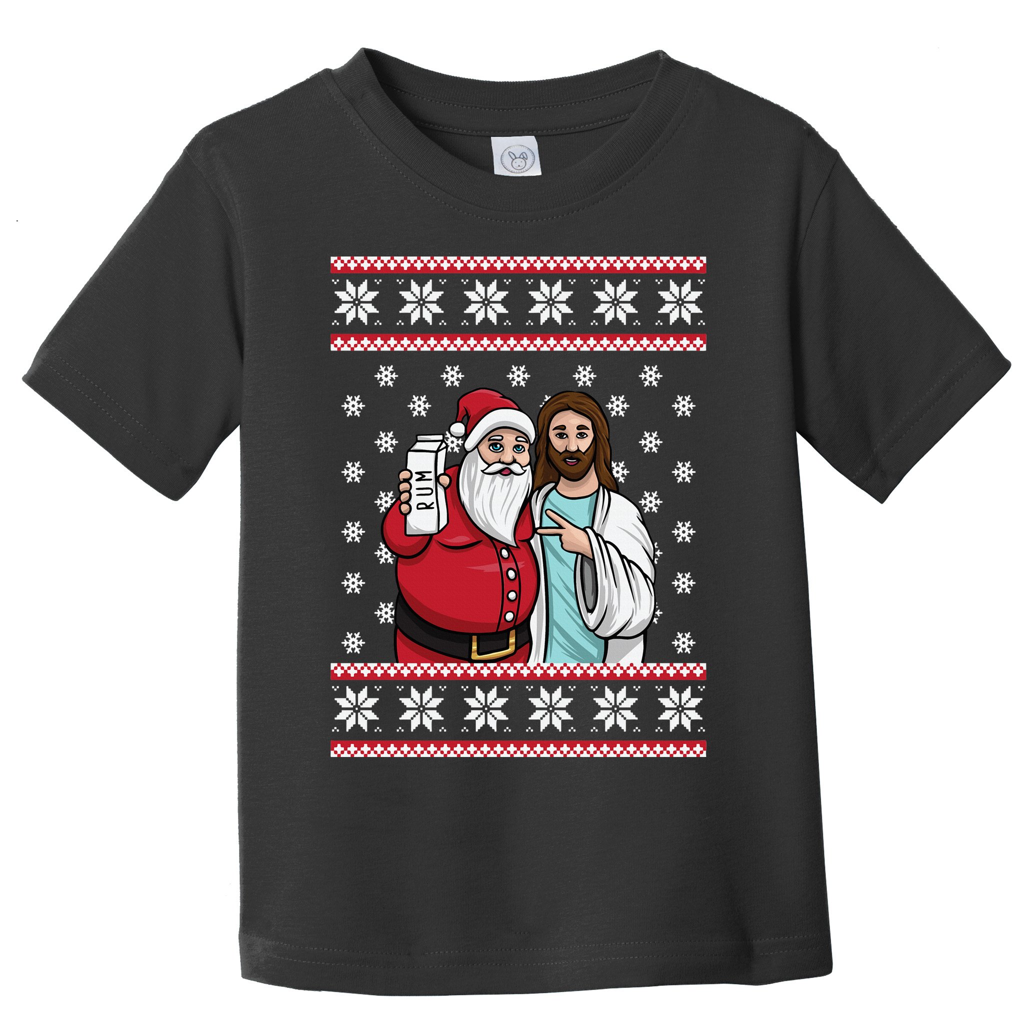 Jingle Bros Christmas Drinking Party Santa Jesus Rum Lovers Toddler T-Shirt