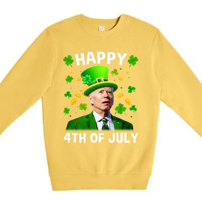 Funny Joe Biden St Patricks Day Happy 4th Of July Premium Crewneck Sweatshirt