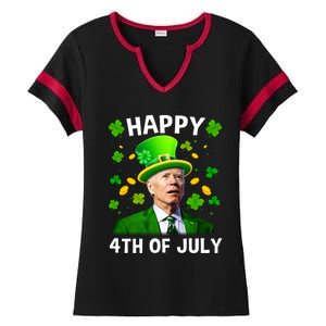 Funny Joe Biden St Patricks Day Happy 4th Of July Ladies Halftime Notch Neck Tee