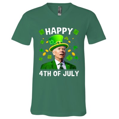 Funny Joe Biden St Patricks Day Happy 4th Of July V-Neck T-Shirt