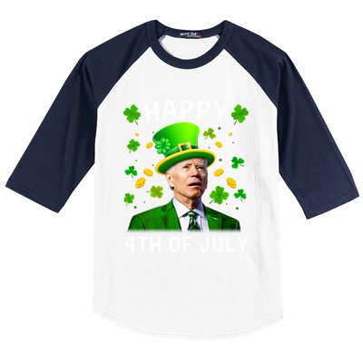 Funny Joe Biden St Patricks Day Happy 4th Of July Baseball Sleeve Shirt