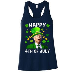 Funny Joe Biden St Patricks Day Happy 4th Of July Women's Racerback Tank