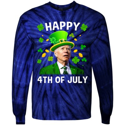 Funny Joe Biden St Patricks Day Happy 4th Of July Tie-Dye Long Sleeve Shirt