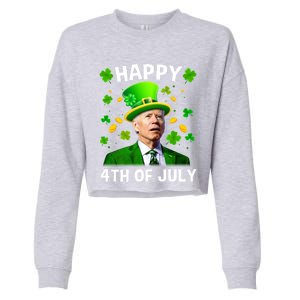 Funny Joe Biden St Patricks Day Happy 4th Of July Cropped Pullover Crew