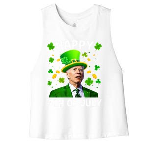 Funny Joe Biden St Patricks Day Happy 4th Of July Women's Racerback Cropped Tank