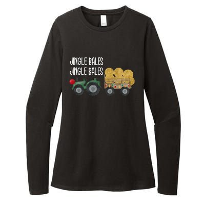 Jingle Bales Christmas Tree Tractor Farmer Farming Family Gift Womens CVC Long Sleeve Shirt