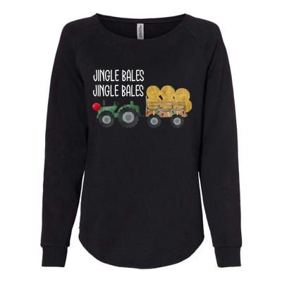 Jingle Bales Christmas Tree Tractor Farmer Farming Family Gift Womens California Wash Sweatshirt