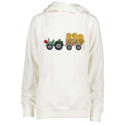 Jingle Bales Christmas Tree Tractor Farmer Farming Family Gift Womens Funnel Neck Pullover Hood