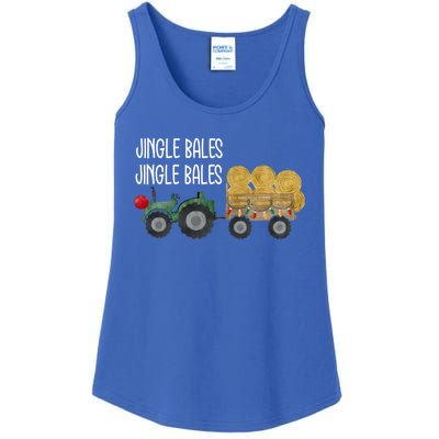 Jingle Bales Christmas Tree Tractor Farmer Farming Family Gift Ladies Essential Tank