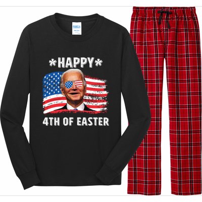 Joe Biden Confused Happy 4th Of Easter 4th Of July Funny Gift Long Sleeve Pajama Set