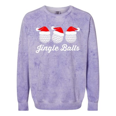 Jingle Balls Christmas Golf Balls With Santas Hats Xmas Golf Colorblast Crewneck Sweatshirt