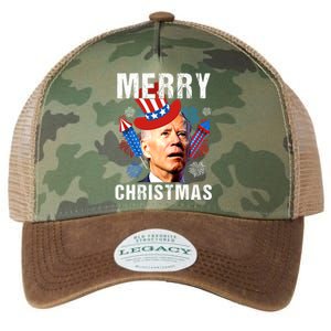 Joe Biden Confused Merry Christmas Fourth Of July Usa Flag Gift Legacy Tie Dye Trucker Hat