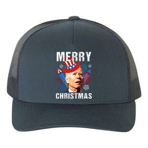 Joe Biden Confused Merry Christmas Fourth Of July Usa Flag Gift Yupoong Adult 5-Panel Trucker Hat