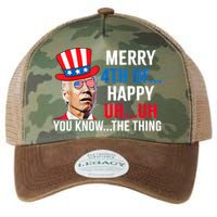 Joe Biden Confused Merry 4th Of July Funny Independence Day Legacy Tie Dye Trucker Hat