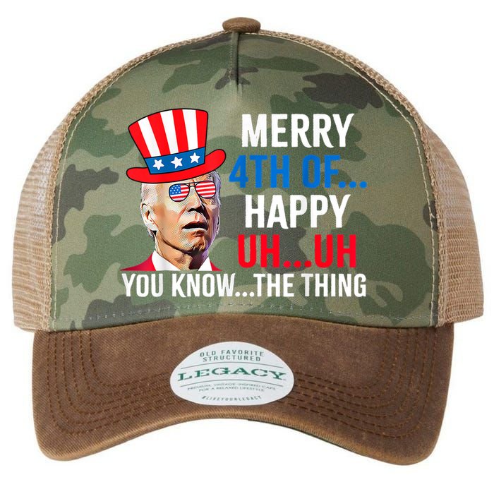 Joe Biden Confused Merry 4th Of July Funny Independence Day Legacy Tie Dye Trucker Hat