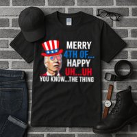 Joe Biden Confused Merry 4th Of July Funny Independence Day Tall T-Shirt