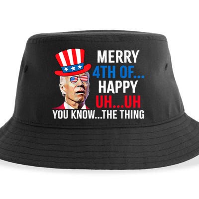 Joe Biden Confused Merry 4th Of July Funny Independence Day Sustainable Bucket Hat
