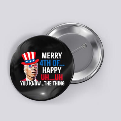 Joe Biden Confused Merry 4th Of July Funny Independence Day Button