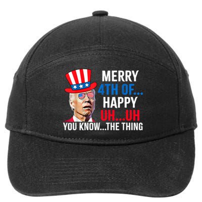 Joe Biden Confused Merry 4th Of July Funny Independence Day 7-Panel Snapback Hat