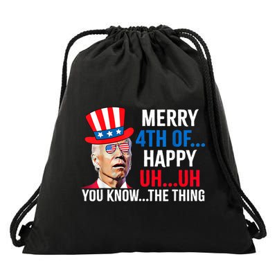 Joe Biden Confused Merry 4th Of July Funny Independence Day Drawstring Bag