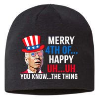 Joe Biden Confused Merry 4th Of July Funny Independence Day Sustainable Beanie