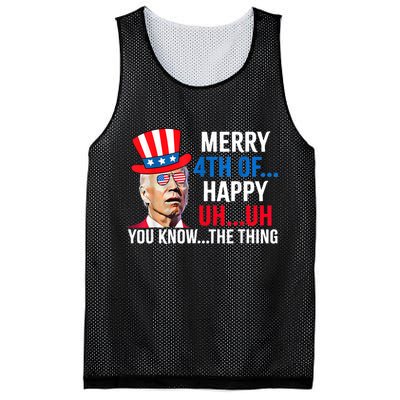 Joe Biden Confused Merry 4th Of July Funny Independence Day Mesh Reversible Basketball Jersey Tank